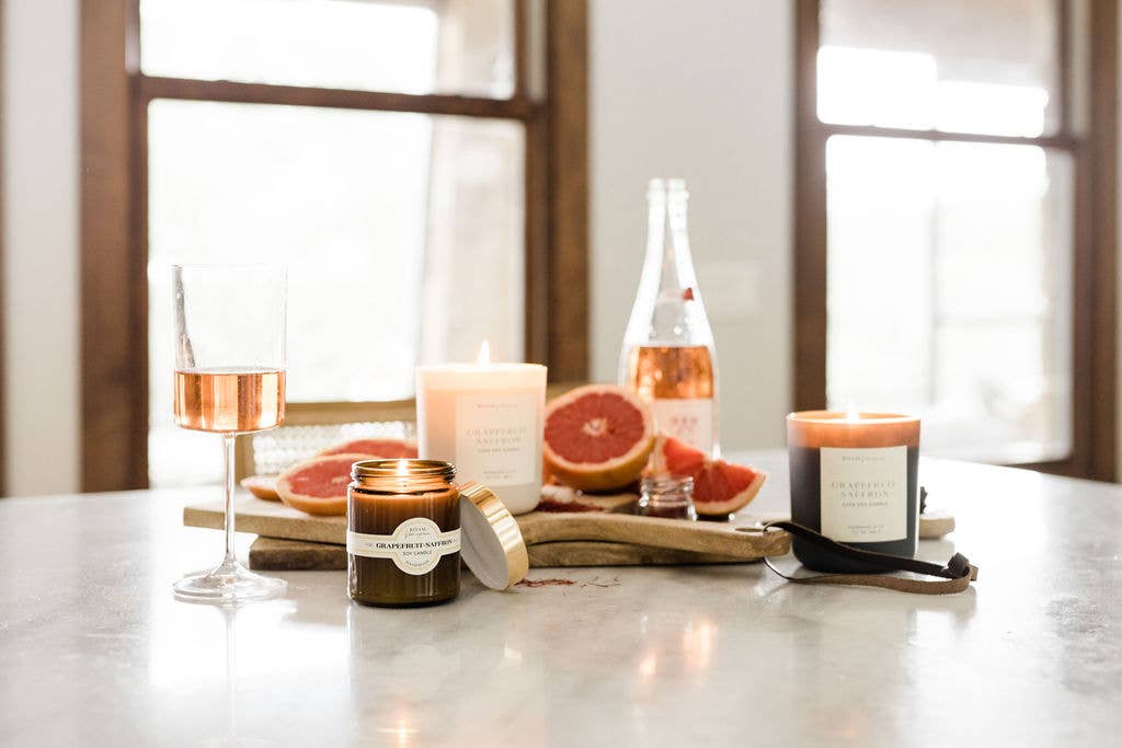 Grapefruit Saffron Luxe Soy Candle - HER Home Design Boutique